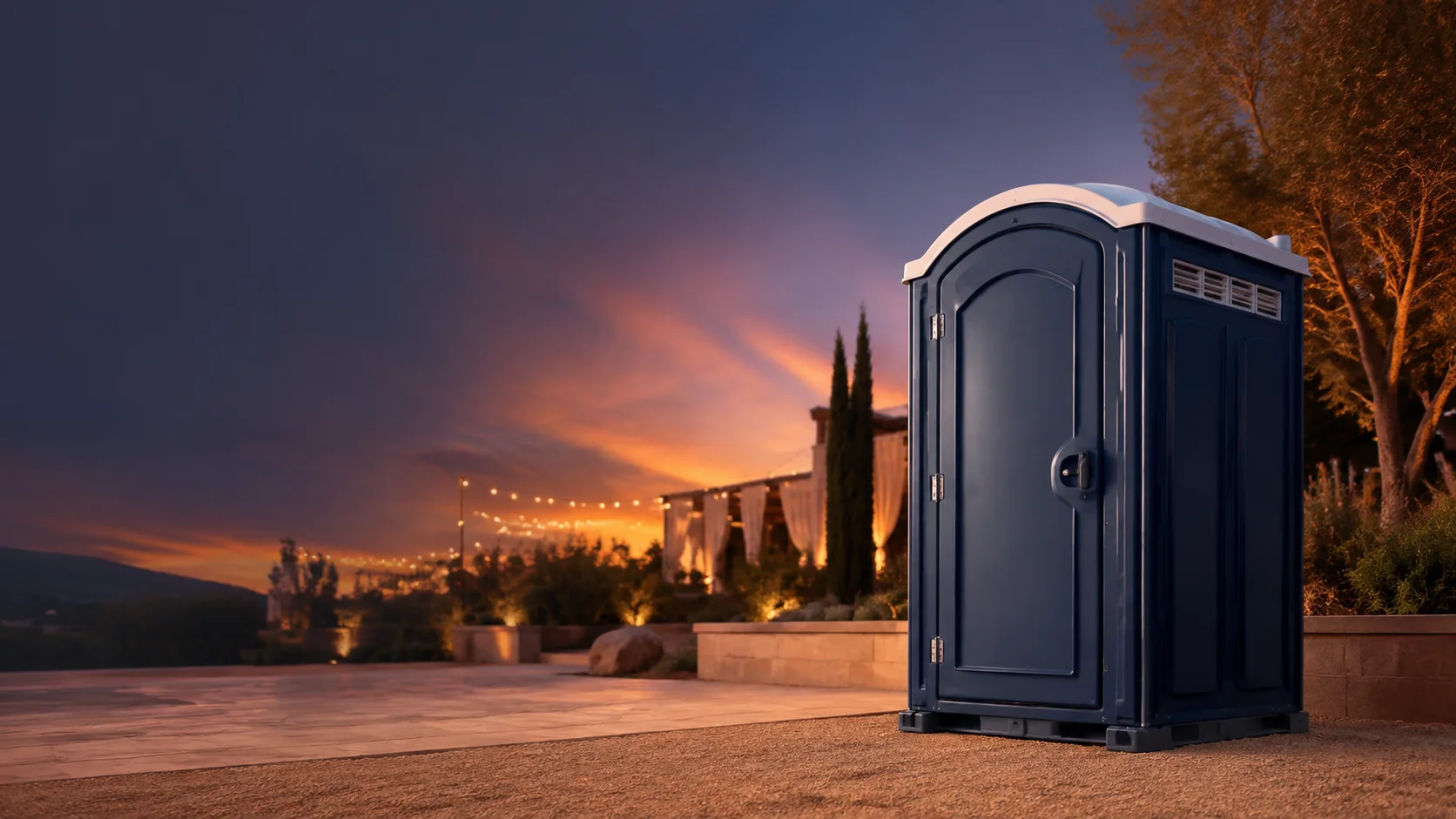Portable restroom shown for rental planning in Logan, UT